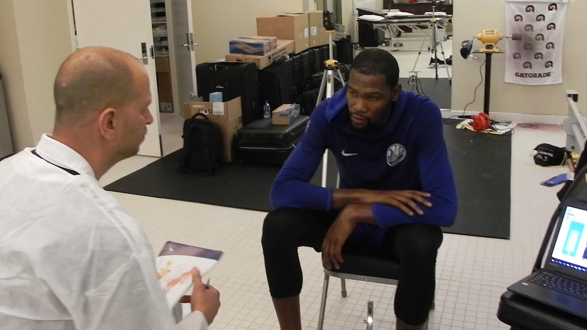 Kevin Durant with Tamir Kfir